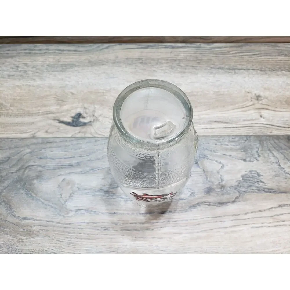 NFL Super Bowl XXXVI Miller Lite Logo Clear Drinking Glass Football Shaped